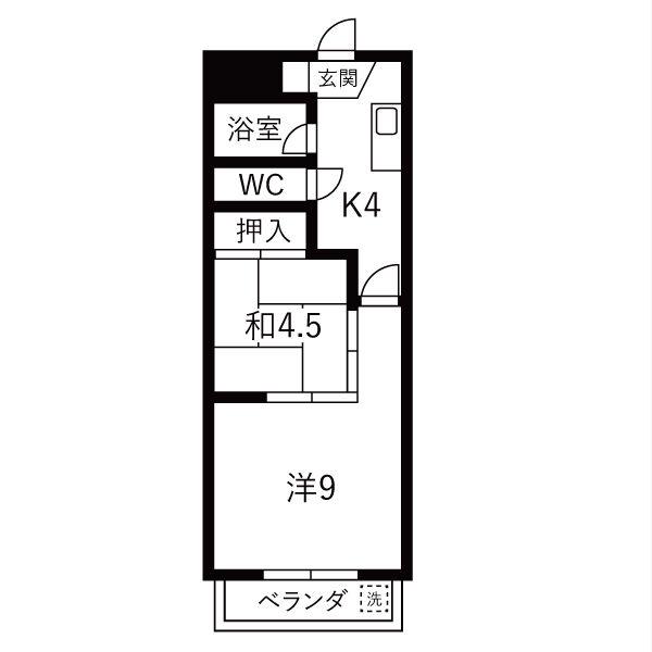 新日ビル豊明マンション(2K/9階)の間取り写真