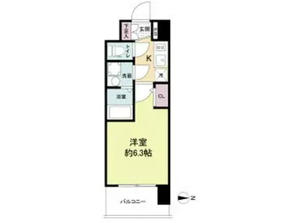 エスリードレジデンス大阪福島イースト(1K/5階)の間取り写真