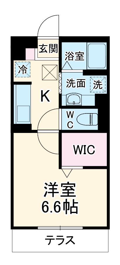 ダイワプレミア当代島Ⅱ(1K/1階)の間取り写真