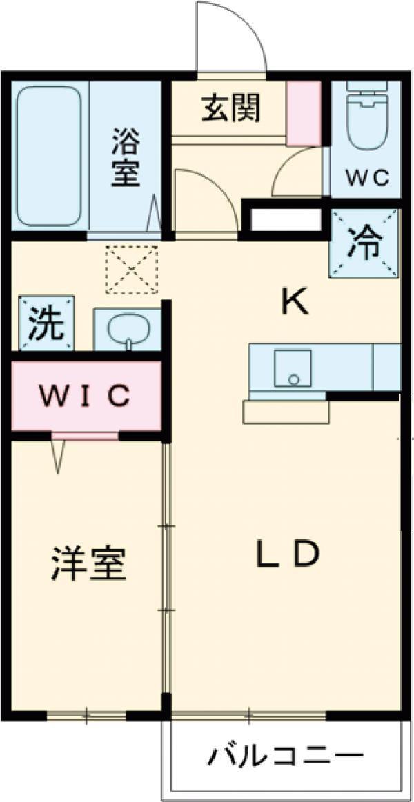 パナ・ハイツ見川 A(1LDK/2階)の間取り写真
