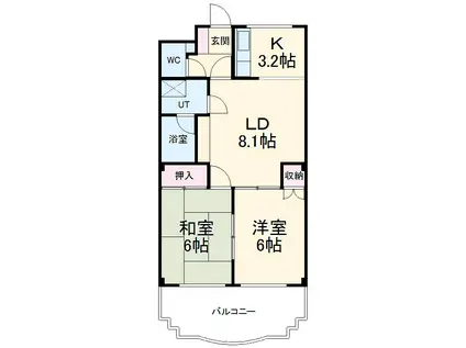 フェアリー(2LDK/2階)の間取り写真