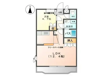 ルミナスハイム(1LDK/2階)の間取り写真