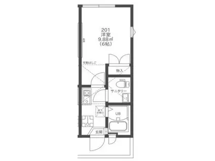 パインヒルズ曳舟(1K/2階)の間取り写真