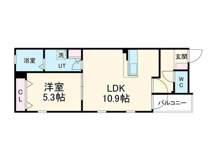 DEVELD辻本通(1LDK/3階)の間取り写真