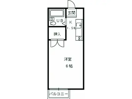 遠藤ハイツ(1K/1階)の間取り写真