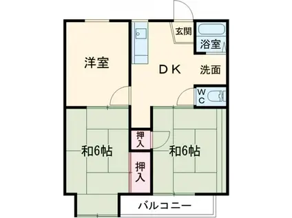 ハイツモンレーブ(3DK/2階)の間取り写真