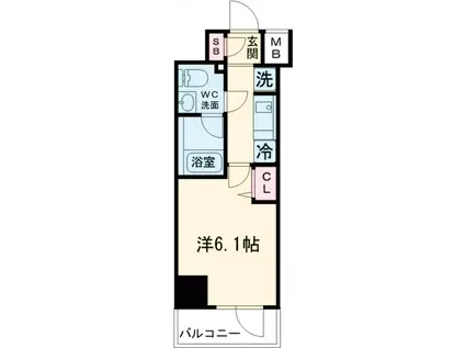 メインステージ北千住5(1K/3階)の間取り写真