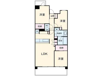 ドレッセ横浜十日市場レジデンス(3LDK/1階)の間取り写真