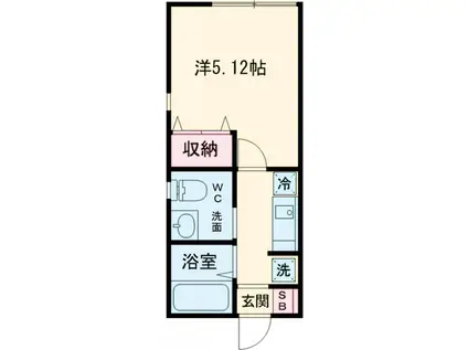 NSGATE五反野(1K/1階)の間取り写真