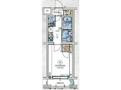 GENOVIA立川(1K/3階)の間取り写真