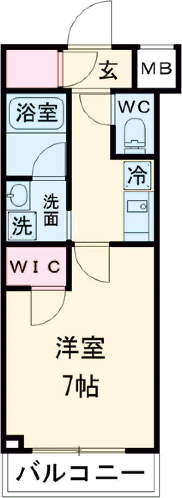 GENOVIA立川(1K/4階)の間取り写真
