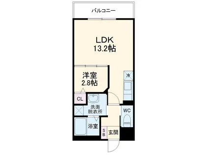 ドゥナーレ名駅西(1LDK/3階)の間取り写真