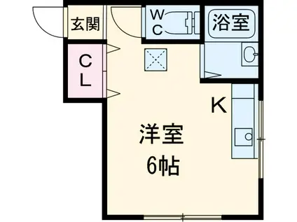 コーポデイジー(ワンルーム/2階)の間取り写真