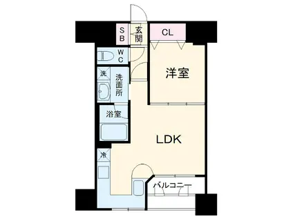 パレ・ソレイユ相模大野(1LDK/8階)の間取り写真