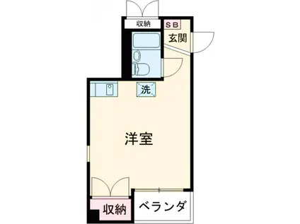 アンジェリークM(ワンルーム/2階)の間取り写真