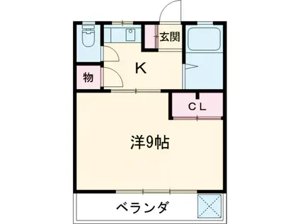 コーポヤジマ5号棟(ワンルーム/2階)の間取り写真