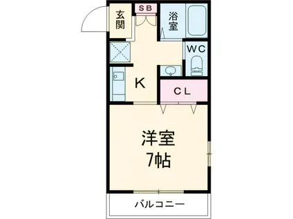 サウンドフロー(1K/2階)の間取り写真