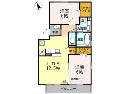 フォレスト・タツイ(2LDK/3階)の間取り写真