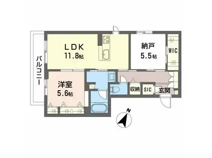 SHAMAISON GREENAGE(2LDK/2階)の間取り写真