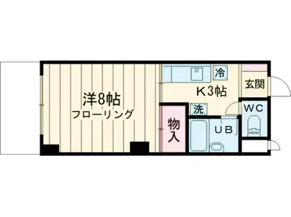 カームマツバラ(1K/4階)の間取り写真