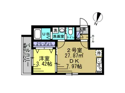 ルカリオSOGA(1DK/1階)の間取り写真