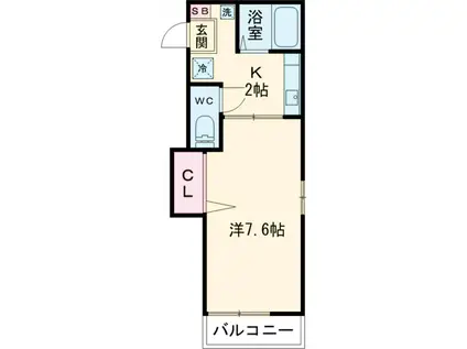 コーポさつき(1K/1階)の間取り写真