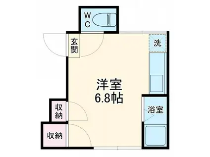 キクチ荘(ワンルーム/2階)の間取り写真