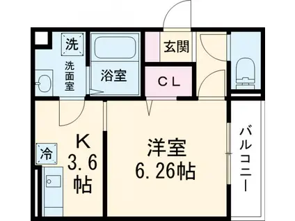 アナシエ南篠崎町Ⅱ(1K/2階)の間取り写真
