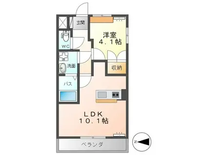 LIFE STAGE MF(1LDK/2階)の間取り写真