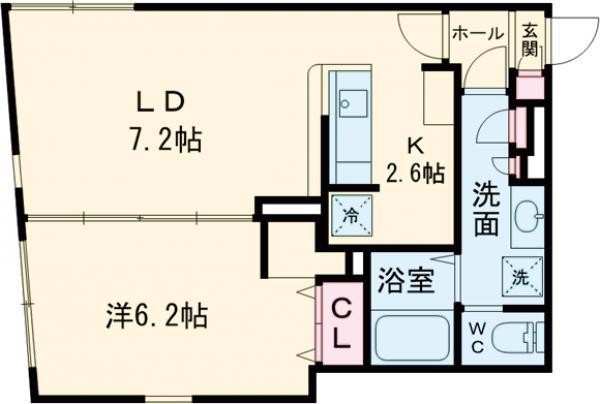 QUADOR世田谷芦花公園(1LDK/3階)の間取り写真
