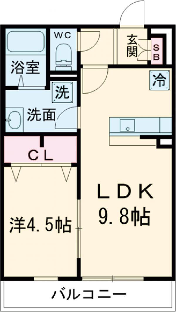 リブリ・スズマル(1LDK/2階)の間取り写真