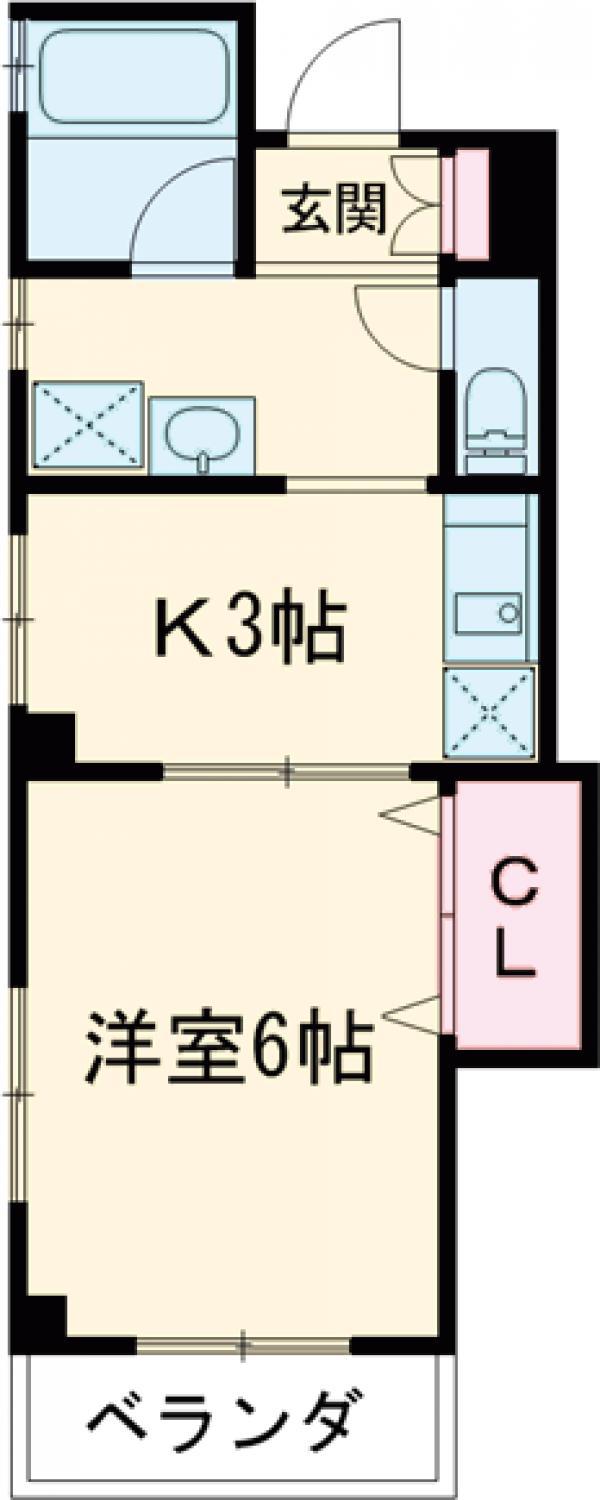 AQUT(1K/3階)の間取り写真