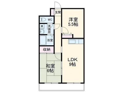 エターナル片町(2LDK/3階)の間取り写真