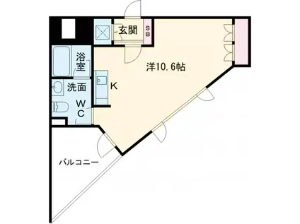 RODIA立川(ワンルーム/3階)の間取り写真