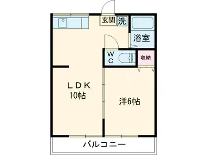 コーポえびさわ(1LDK/1階)の間取り写真