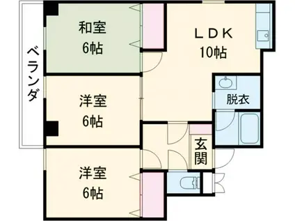 館野ハイツ(3LDK/2階)の間取り写真