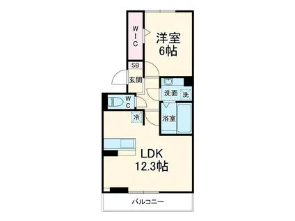 エターナル武田(1LDK/2階)の間取り写真