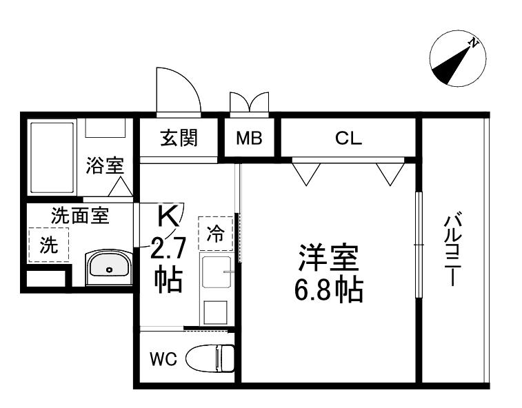 ATELIER CASA守口(1K/2階)の間取り写真