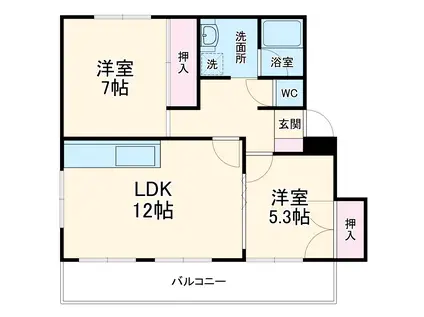 八木マンション(3SLK/1階)の間取り写真