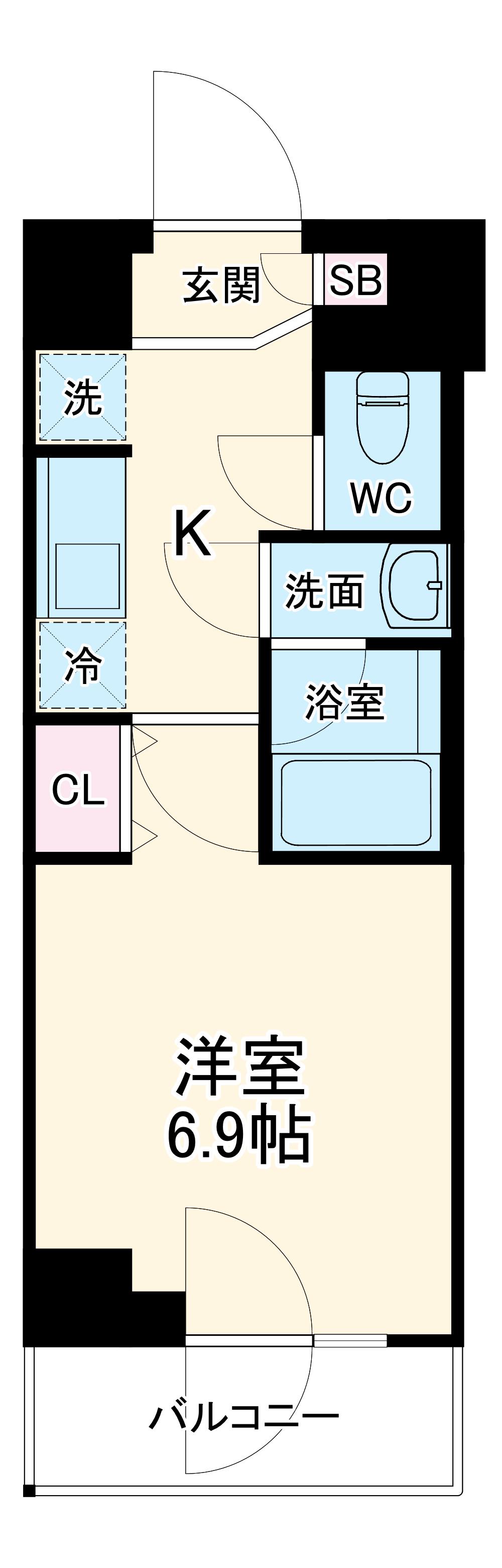 REGALIZ溝の口(1K/3階)の間取り写真