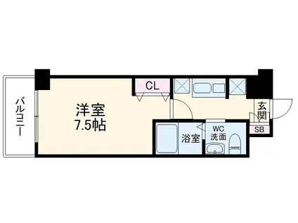 DOビル花崎町3(1K/6階)の間取り写真