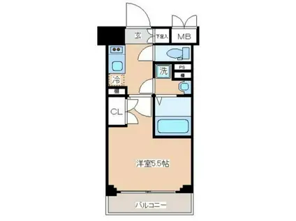 ハーモニーレジデンス武蔵小杉♯002(1K/1階)の間取り写真