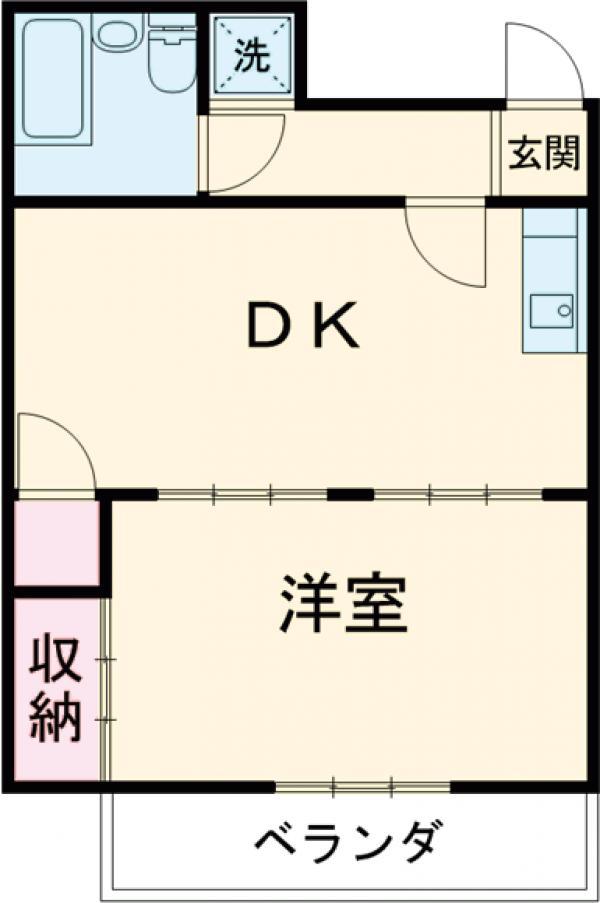 大室ビル7(2K/3階)の間取り写真