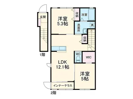 ベラ・ルーチェ(2LDK/2階)の間取り写真