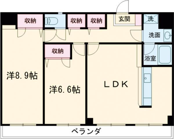 パピーコート(2LDK/3階)の間取り写真