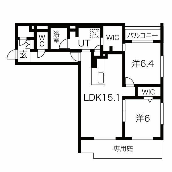 名古屋市鶴舞線 上小田井駅 徒歩11分 3階建 築3年(2LDK/1階)の間取り写真