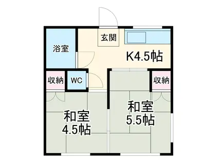 エステート早田(2K/4階)の間取り写真