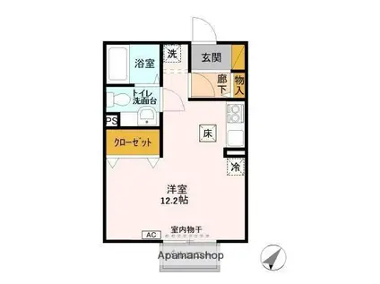 リベラル行徳(1K/3階)の間取り写真