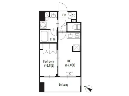 S-RESIDENCE駒場東大前(1LDK/1階)の間取り写真