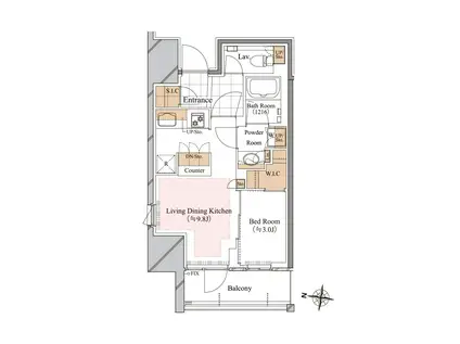 アパートメンツ綱島(ワンルーム/7階)の間取り写真